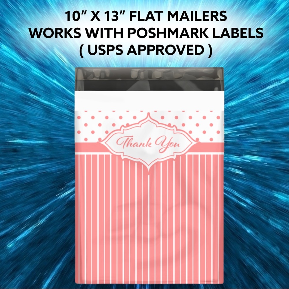25 10X13 Pink Thank You Poly Mailers Clearance - Picture 3 of 6